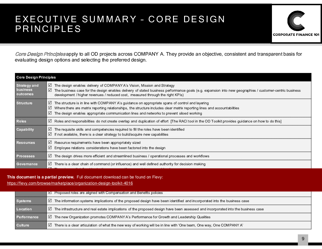 Organization Design Toolkit (103-slide PPT PowerPoint presentation (PPTX)) Preview Image