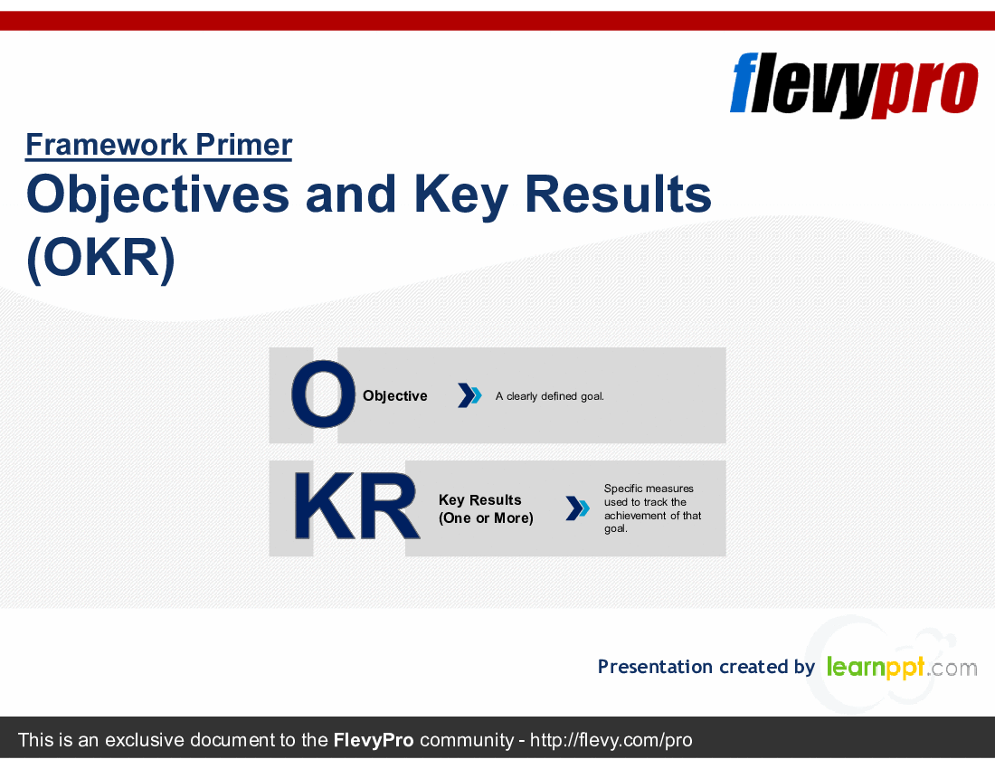 This is a partial preview of Objectives and Key Results (OKR) (23-slide PowerPoint presentation (PPTX)). Full document is 23 slides. 