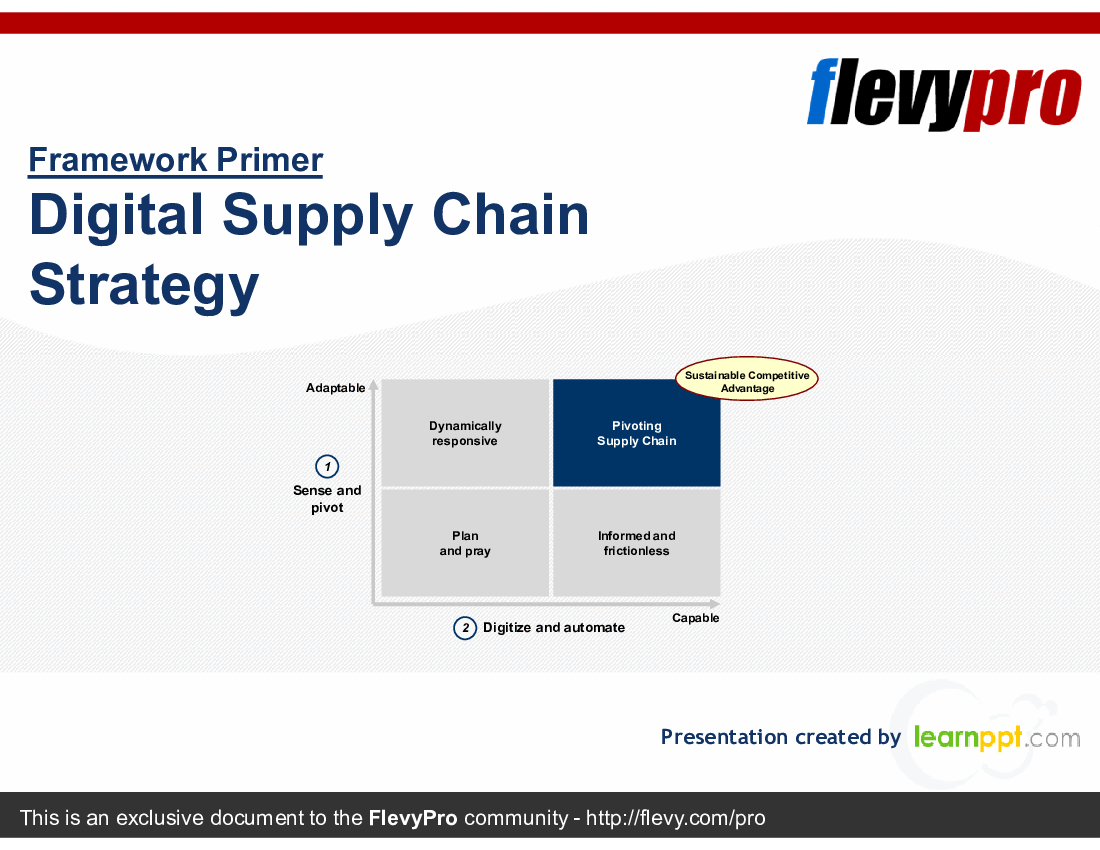 This is a partial preview of Digital Supply Chain Strategy (25-slide PowerPoint presentation (PPTX)). Full document is 25 slides. 