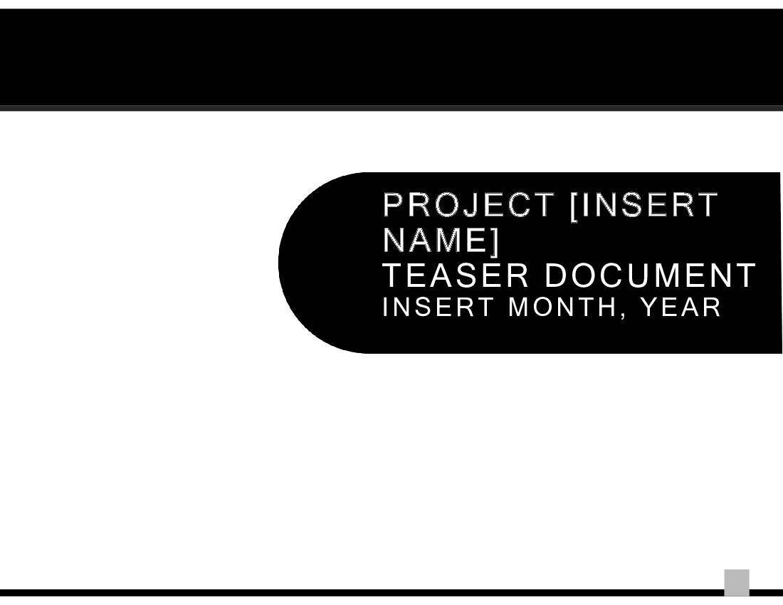 M&A Investment Teaser Template