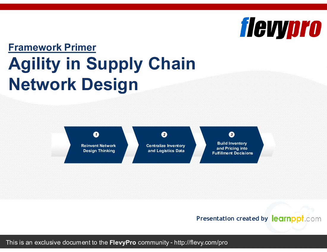 This is a partial preview of Agility in Supply Chain Network Design (24-slide PowerPoint presentation (PPTX)). Full document is 24 slides. 