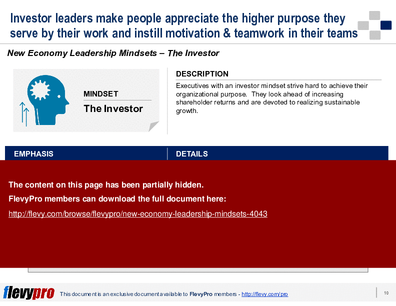 This is a partial preview of New Economy Leadership Mindsets (19-slide PowerPoint presentation (PPTX)). Full document is 19 slides. 
