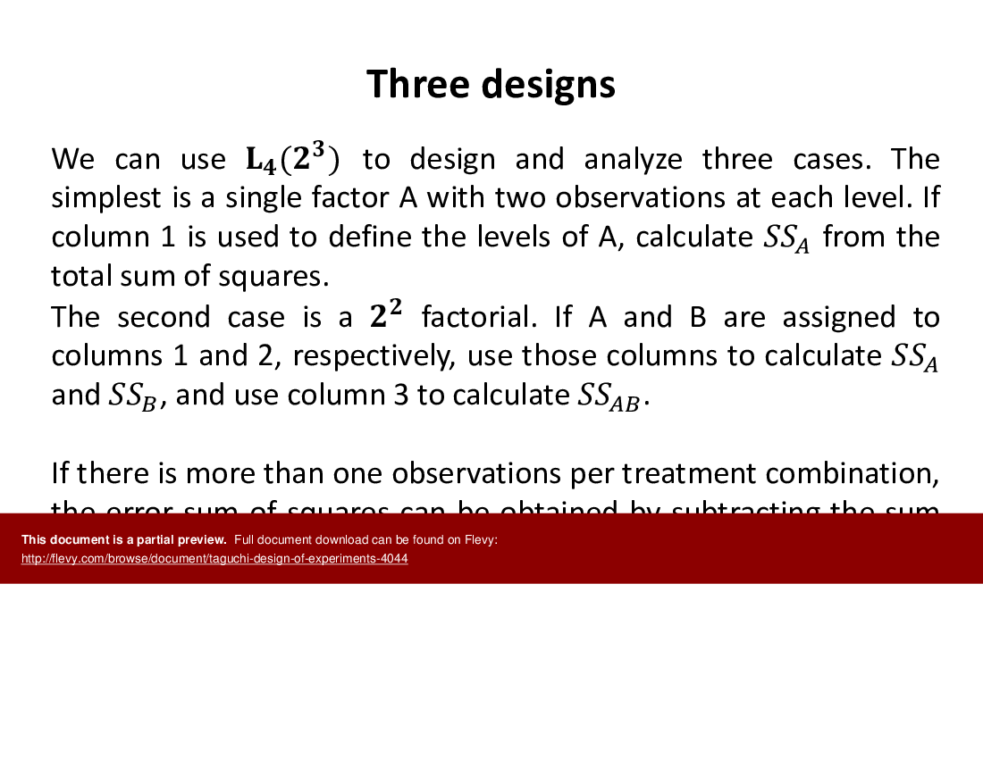 This is a partial preview of Taguchi Design of Experiments (63-slide PowerPoint presentation (PPTX)). Full document is 63 slides. 