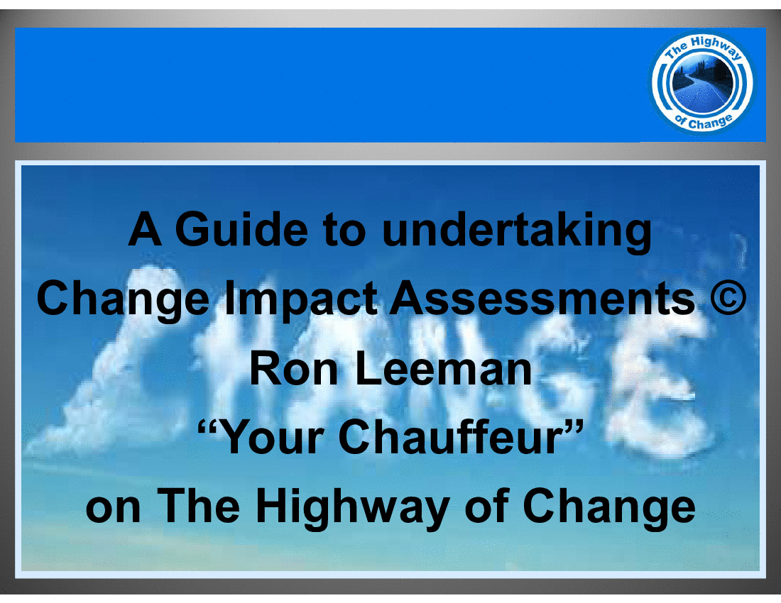 A Guide to Undertaking Change Impact Assessment