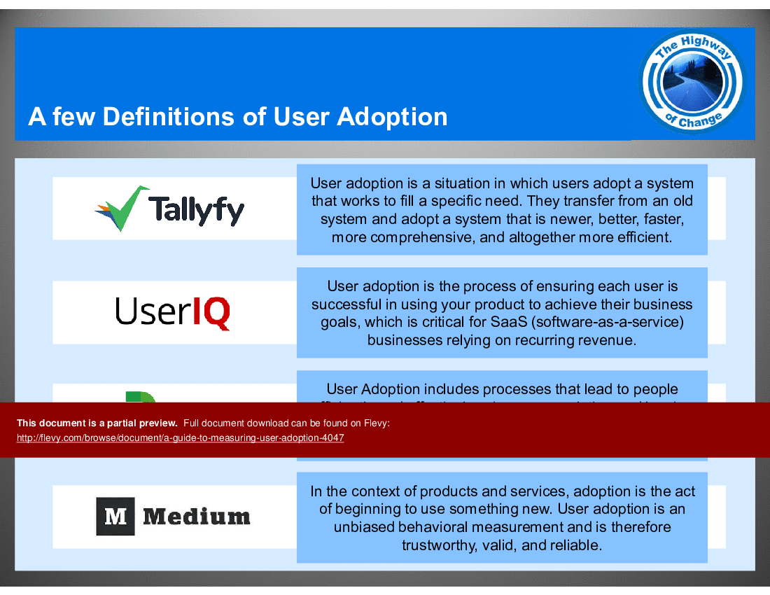 A Guide to Measuring User Adoption (30-slide PPT PowerPoint presentation (PPT)) Preview Image
