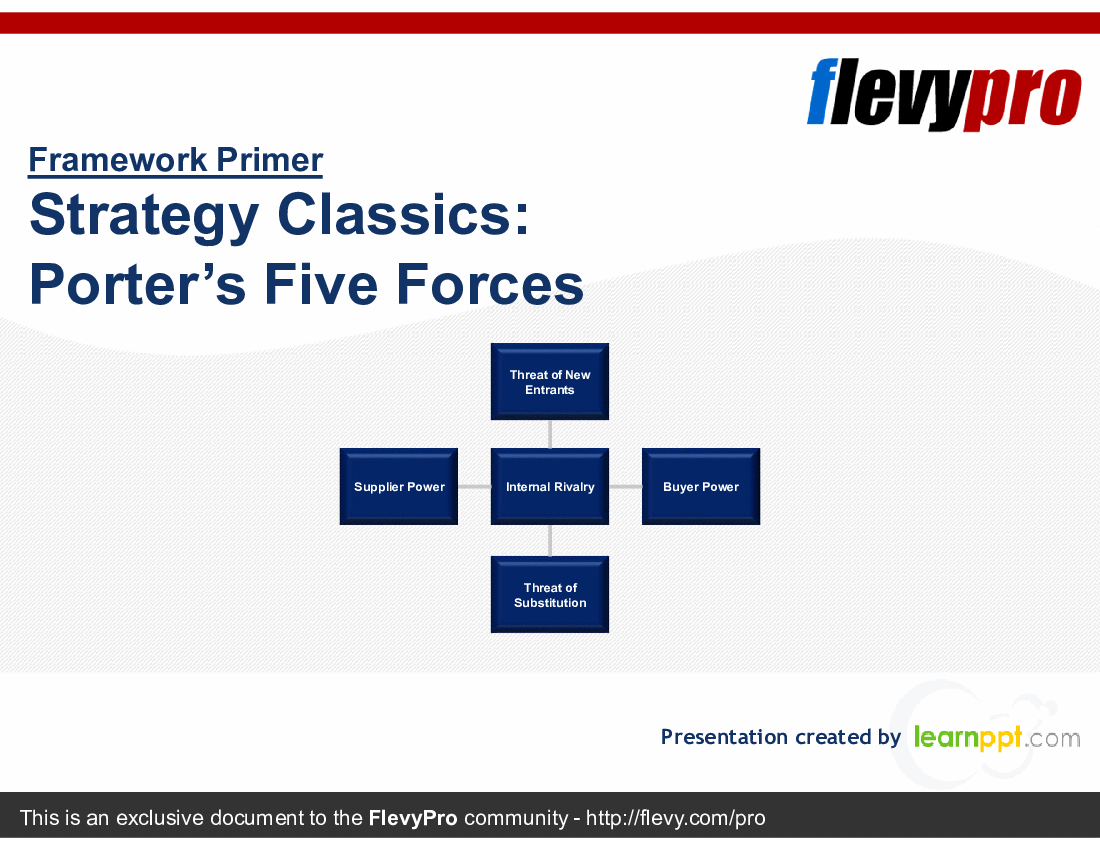 Strategy Classics: Porter's Five Forces (28-slide PowerPoint presentation (PPTX)) Preview Image