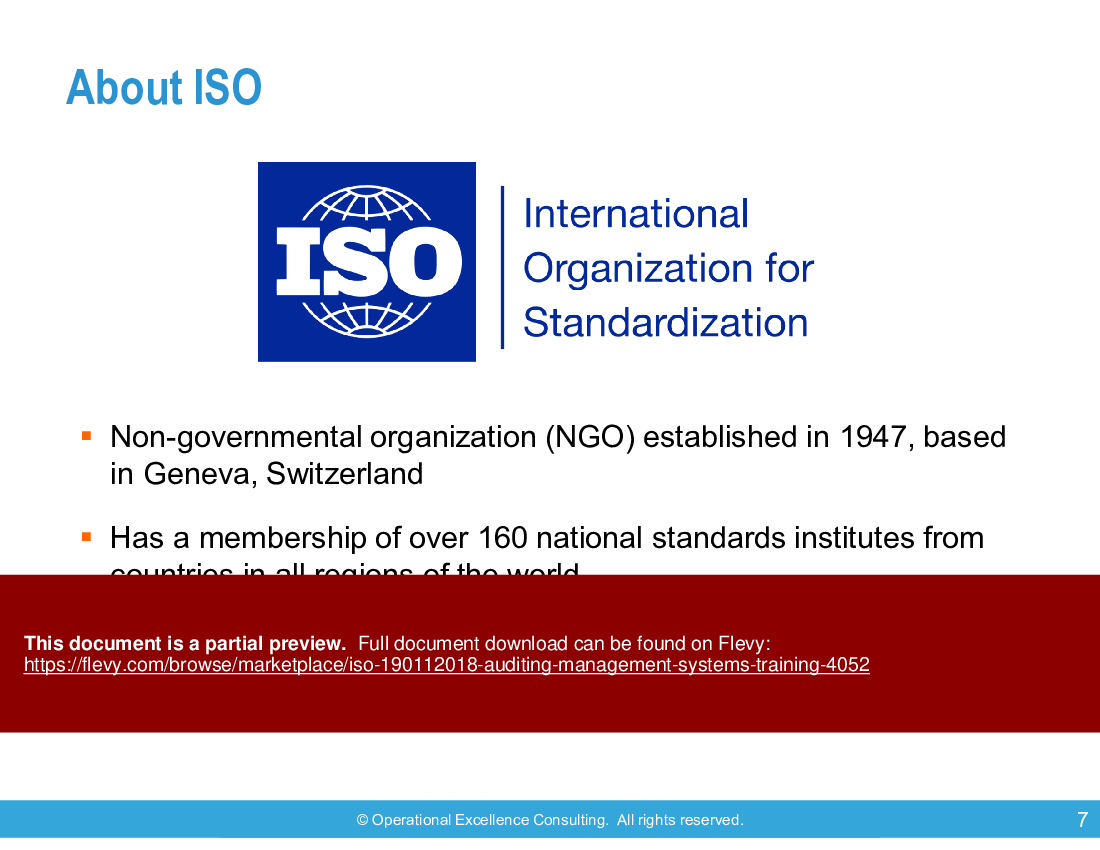 This is a partial preview of ISO 19011:2018 (Auditing Management Systems) Training (129-slide PowerPoint presentation (PPTX)). Full document is 129 slides. 