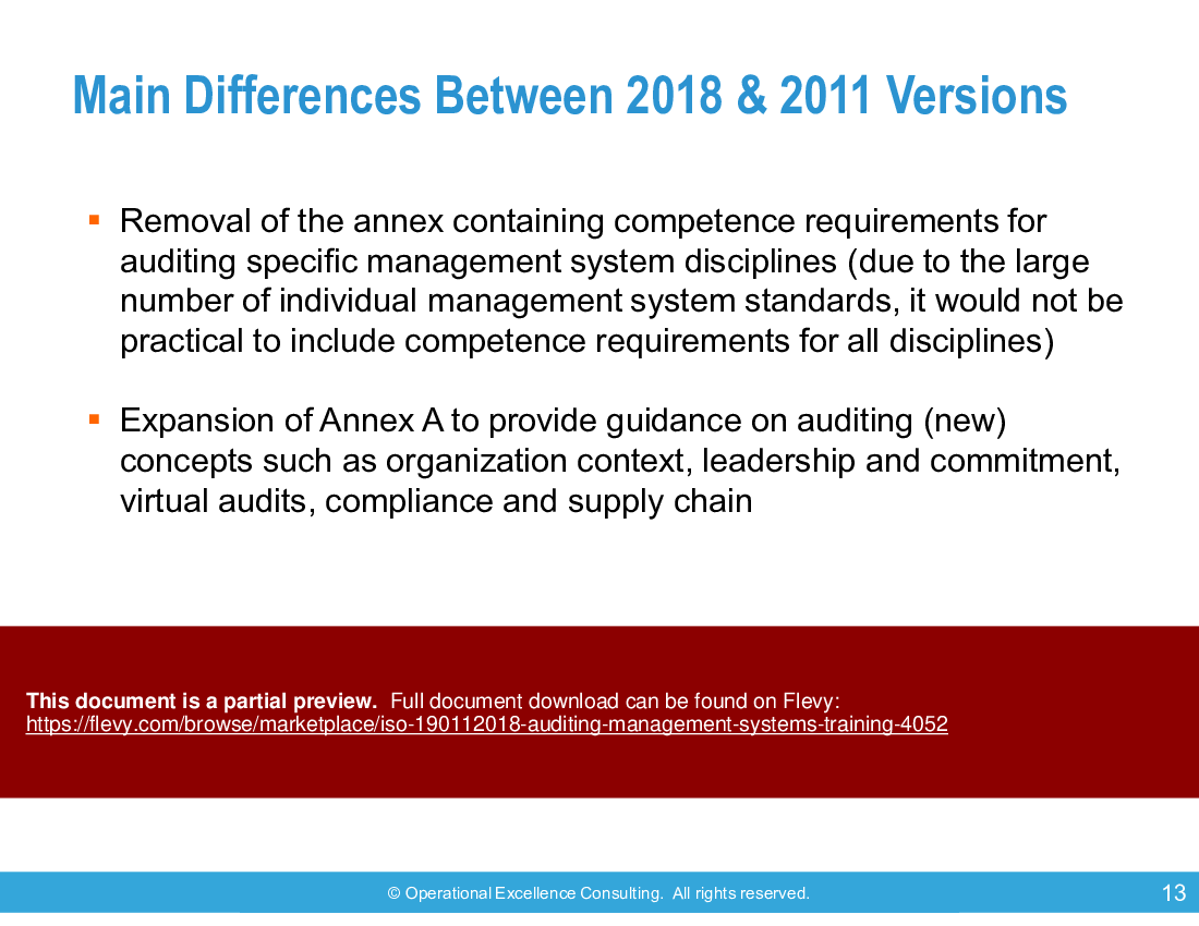 ISO 19011:2018 (Auditing Management Systems) Training (129-slide PowerPoint presentation (PPTX)) Preview Image
