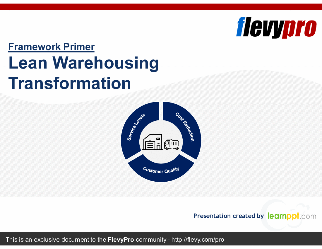 This is a partial preview of Lean Warehousing Transformation (27-slide PowerPoint presentation (PPTX)). Full document is 27 slides. 