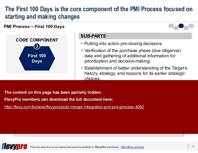 Post-merger Integration (PMI): PMI Process (37-slide PPT PowerPoint presentation (PPTX)) Preview Image