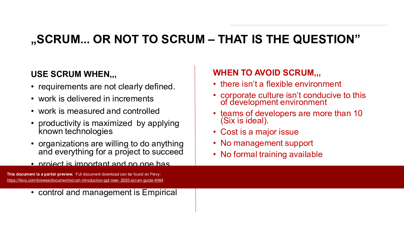 This is a partial preview of Scrum Introduction (New - 2020 Scrum Guide) (91-slide PowerPoint presentation (PPTX)). Full document is 91 slides. 