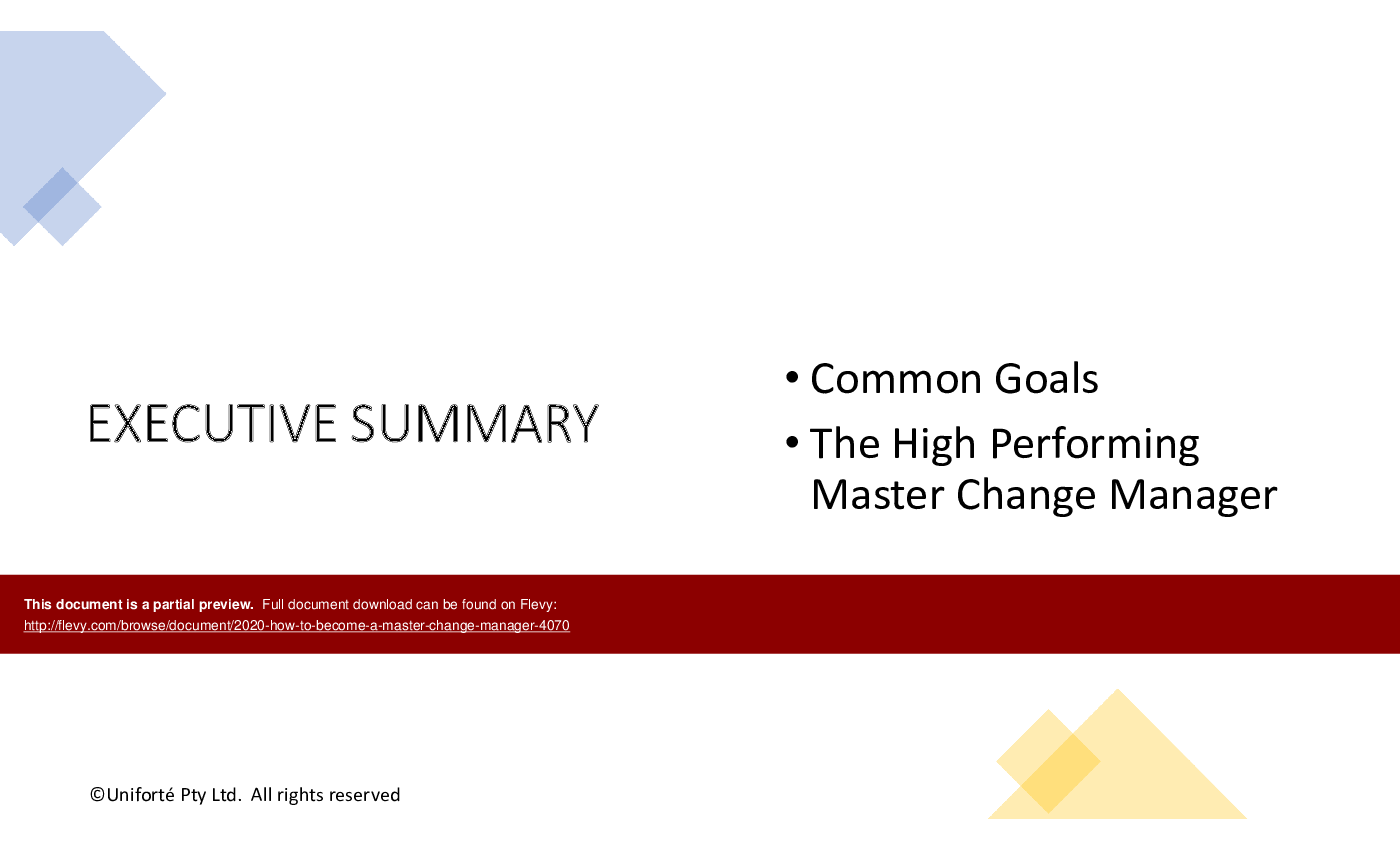 This is a partial preview of 2020 How to Become a Master Change Manager (82-slide PowerPoint presentation (PPTX)). Full document is 82 slides. 