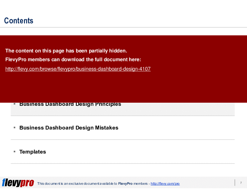 This is a partial preview of Business Dashboard Design (29-slide PowerPoint presentation (PPTX)). Full document is 29 slides. 
