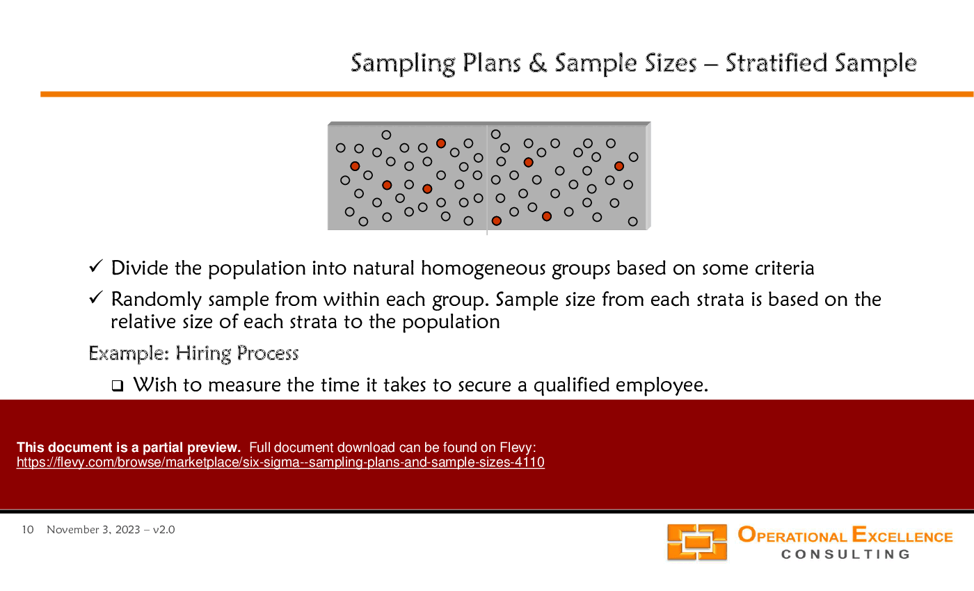Six Sigma - Sampling Plans & Sample Sizes (120-slide PPT PowerPoint presentation (PPTX)) Preview Image