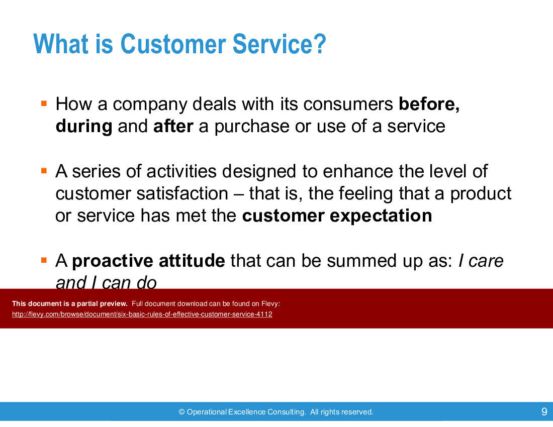 This is a partial preview of Six Basic Rules of Effective Customer Service (32-slide PowerPoint presentation (PPTX)). Full document is 32 slides. 