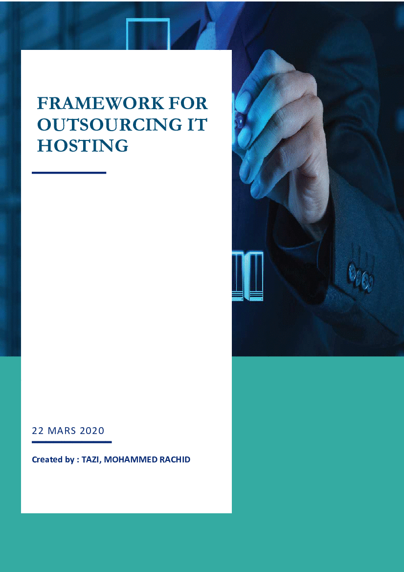This is a partial preview of Framework for Outsourcing IT Hosting (20-page PDF document). Full document is 20 pages. 