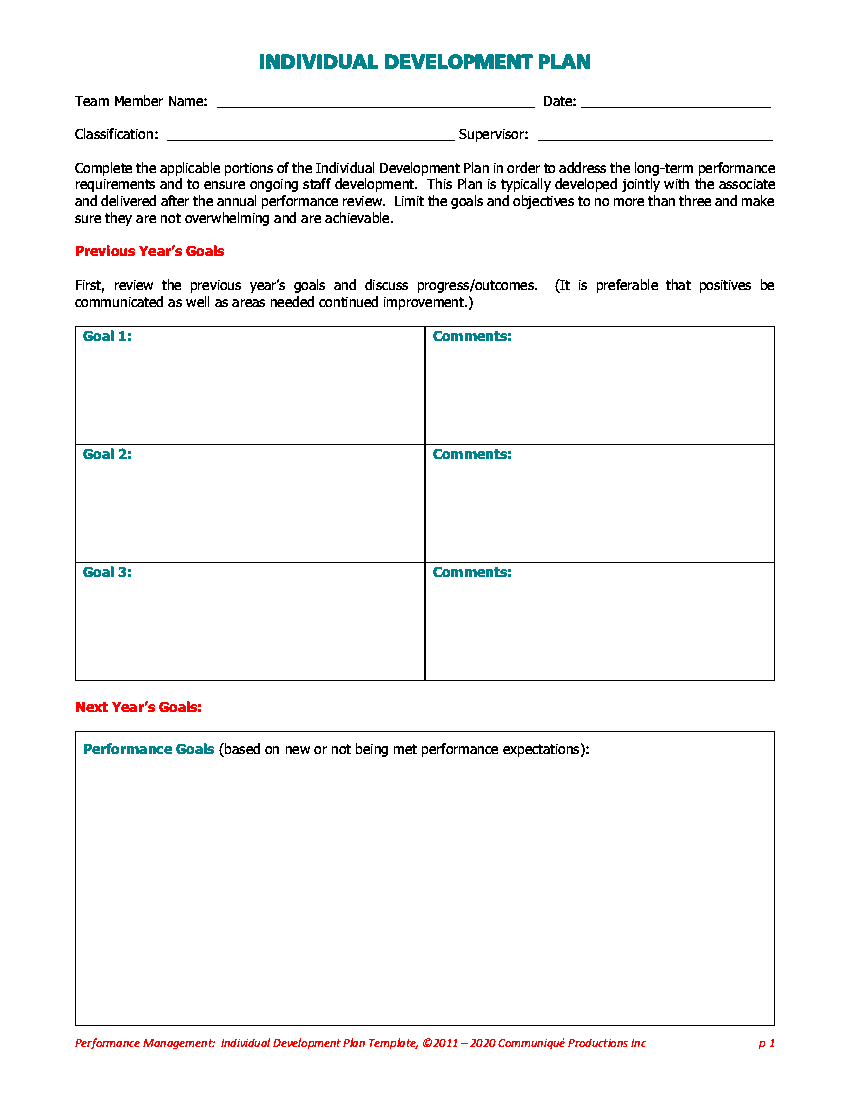 FAS Individual Development Templates and Coaching Worksheets