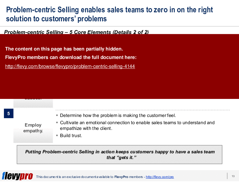 This is a partial preview of Problem-centric Selling (20-slide PowerPoint presentation (PPTX)). Full document is 20 slides. 