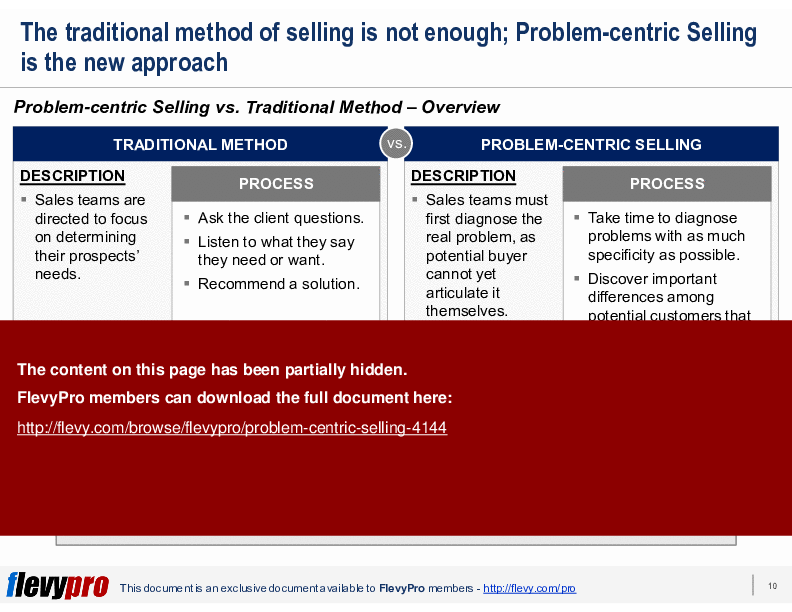 This is a partial preview of Problem-centric Selling (20-slide PowerPoint presentation (PPTX)). Full document is 20 slides. 