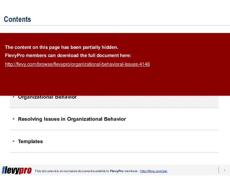 This is a partial preview of Organizational Behavioral Issues (23-slide PowerPoint presentation (PPTX)). Full document is 23 slides. 