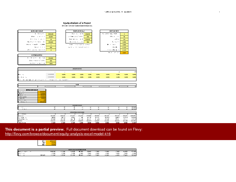 Equity Analysis Excel Model (Excel template (XLS)) Preview Image