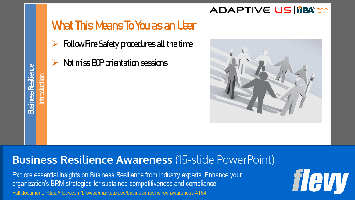 Business Resilience Awareness (15-slide PPT PowerPoint presentation slide deck (PPTX)) Preview Image