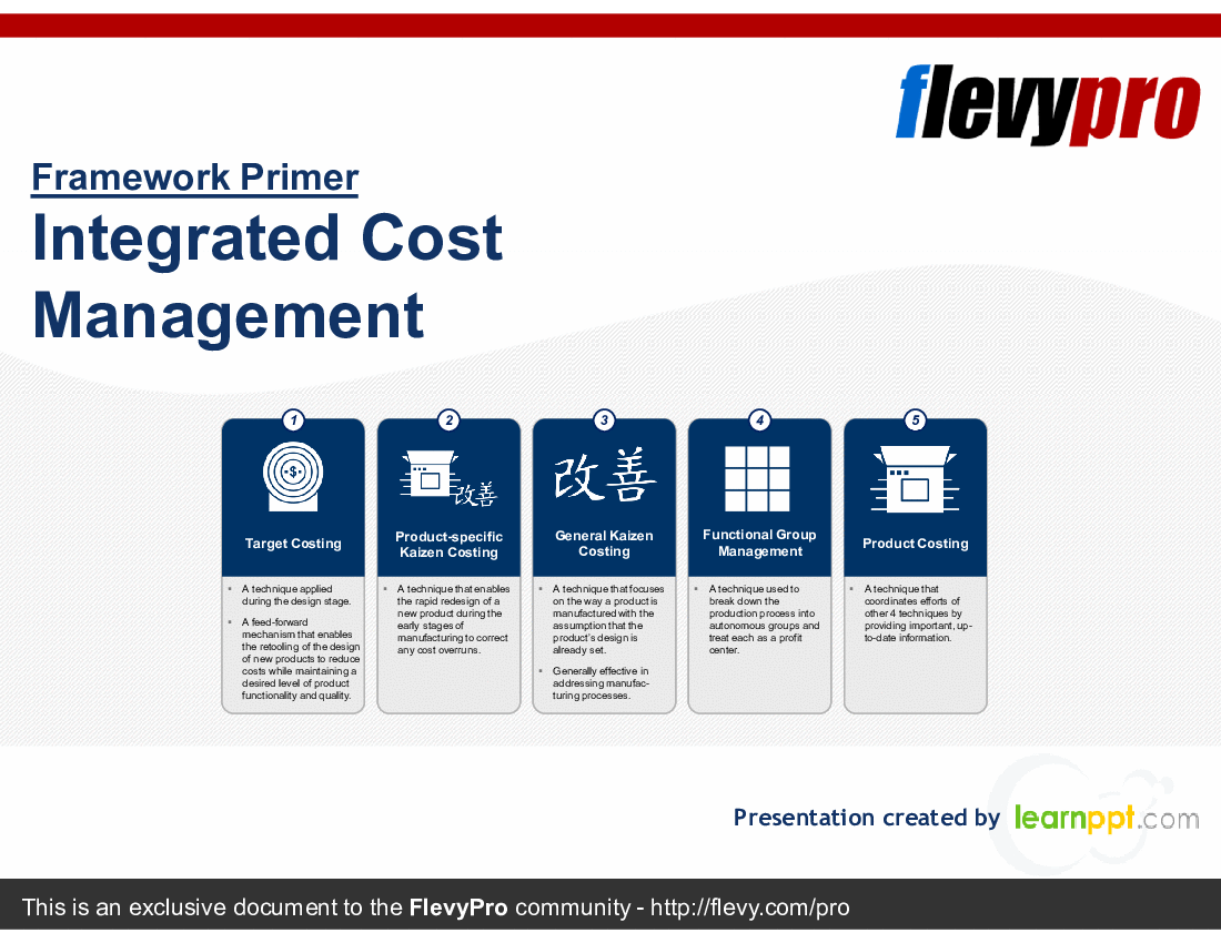 Integrated Cost Management (27-slide PowerPoint presentation (PPTX)) Preview Image
