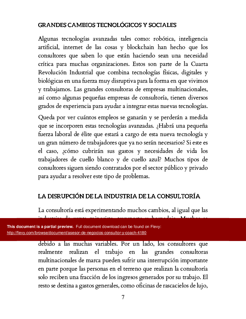 This is a partial preview of Asesor de Negocios: Consultor y Coach (49-page PDF document). Full document is 49 pages. 