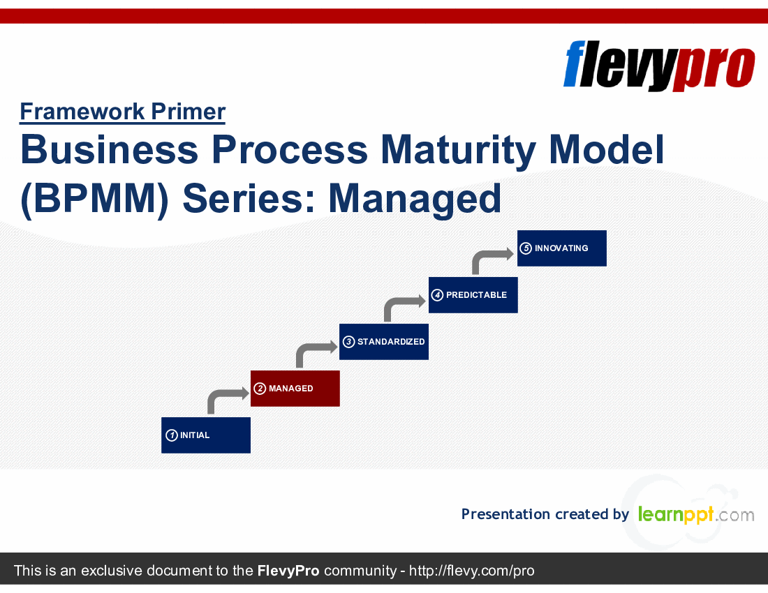 This is a partial preview of Business Process Maturity Model (BPMM) Series: Managed (26-slide PowerPoint presentation (PPTX)). Full document is 26 slides. 