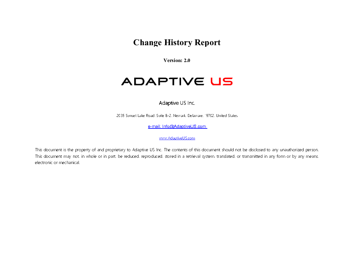 Change History Report Template