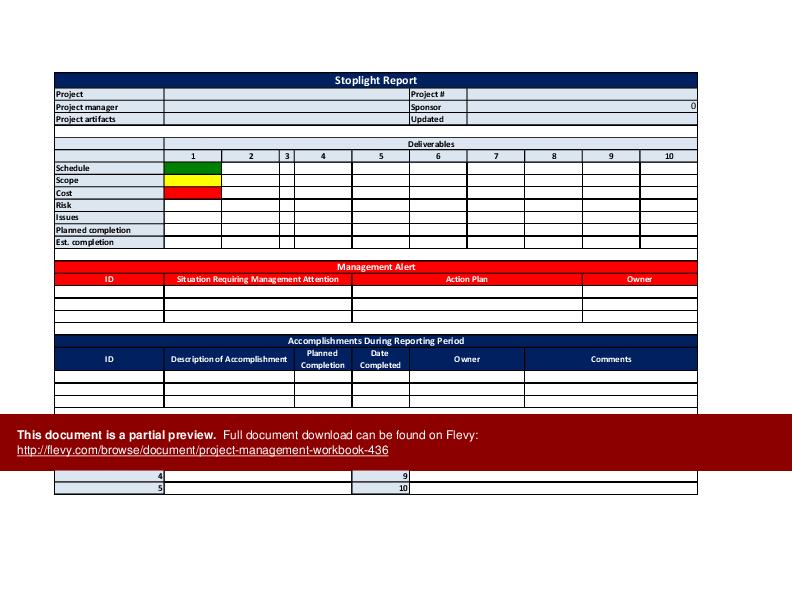 Project Management Workbook (Excel template (XLS)) Preview Image