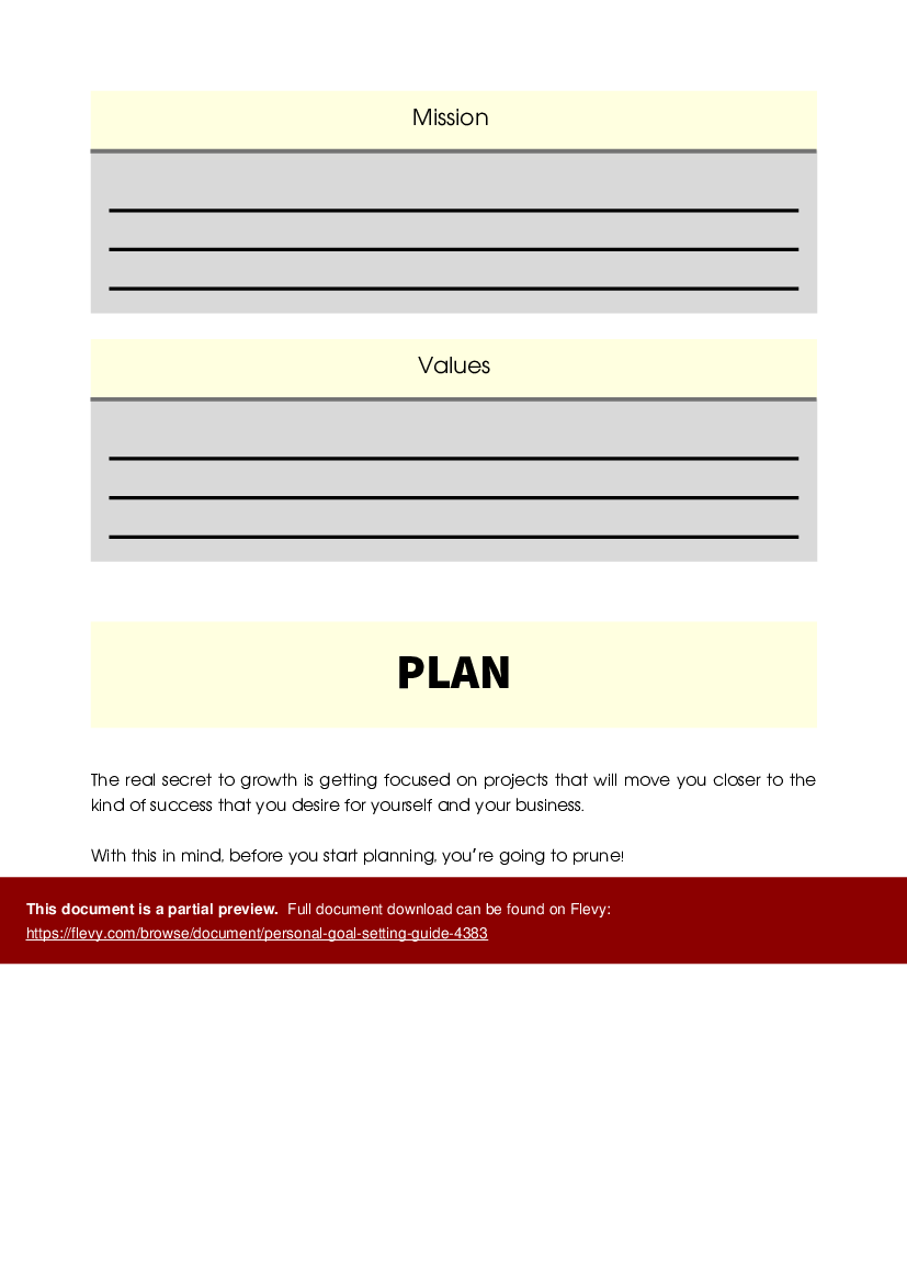 Personal Goal Setting Guide (61-page PDF document) Preview Image