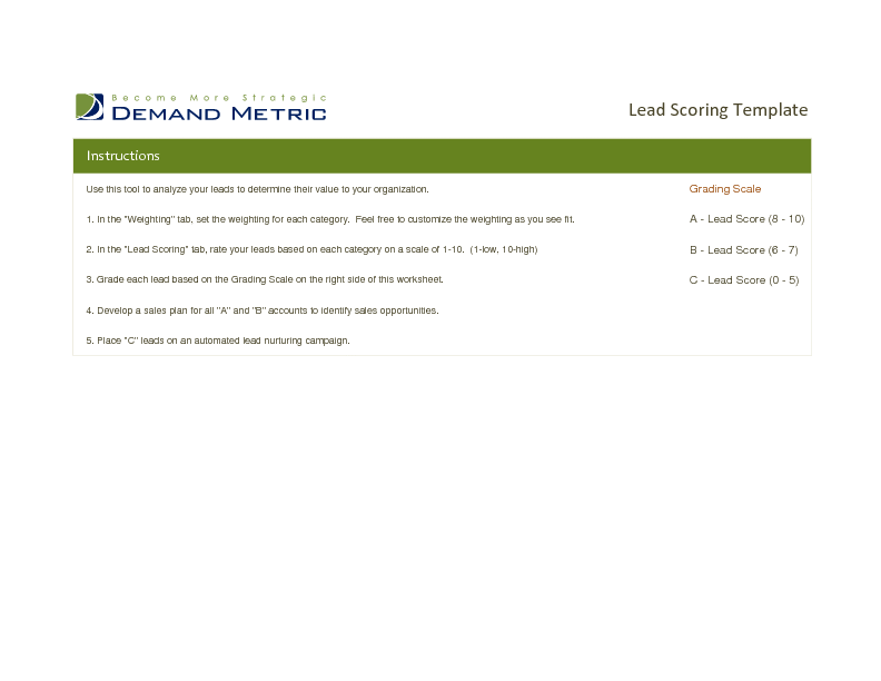 Lead Scoring Template