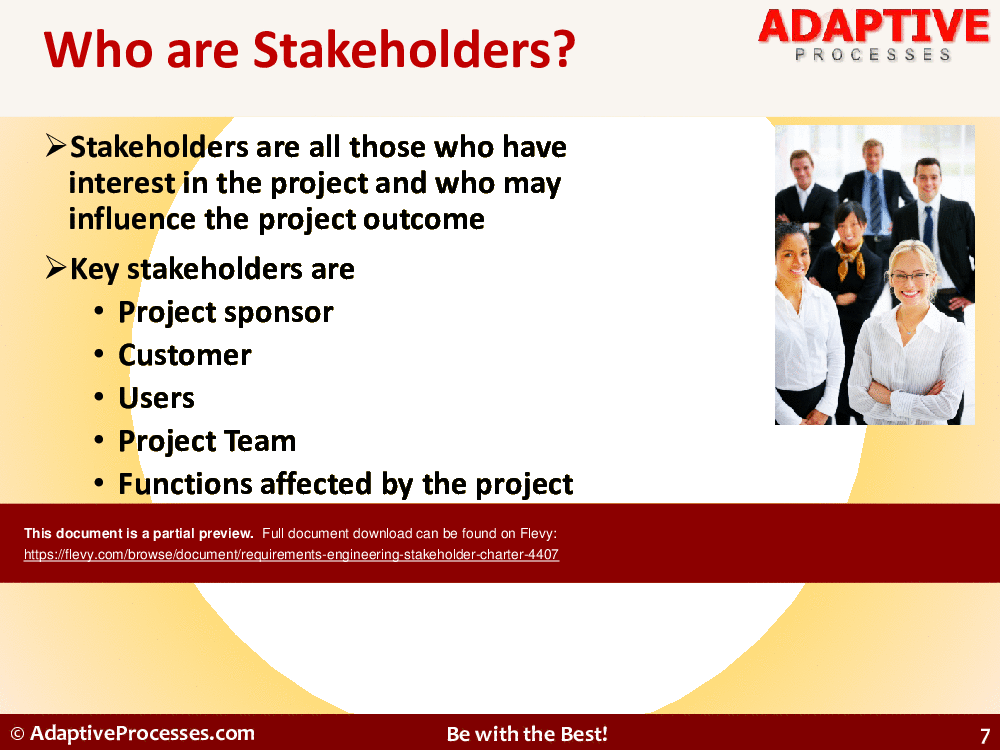 Requirements engineering- Stakeholder Charter (19-slide PPT PowerPoint presentation (PPTX)) Preview Image