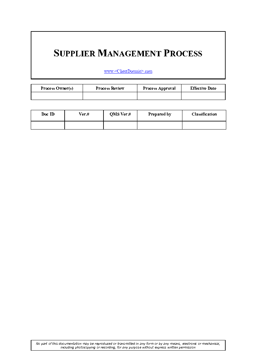 Supplier management process (7-page Word document) Preview Image