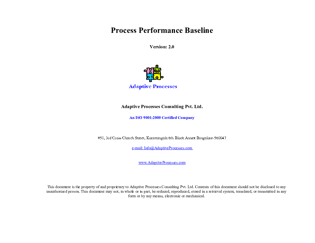 Process performance baseline template (Excel template (XLS)) Preview Image