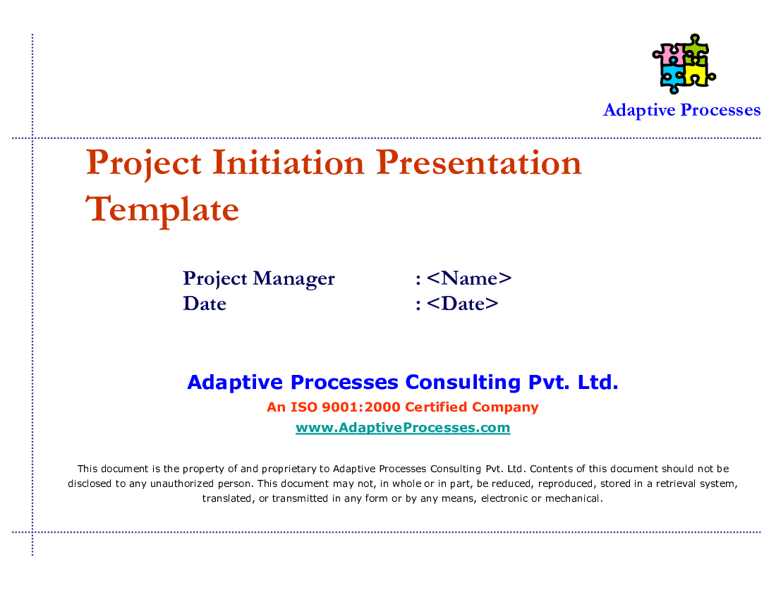 Project initiation presentation template