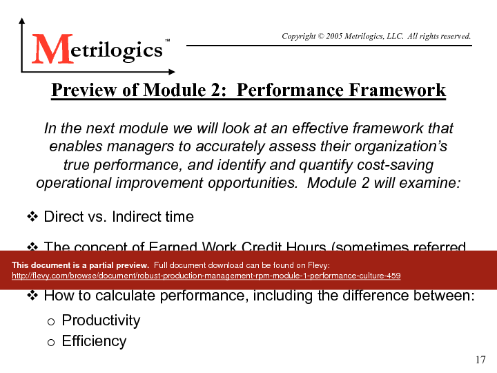 Robust Production Management (RPM) Module 1: Performance Culture (20-page PDF document) Preview Image