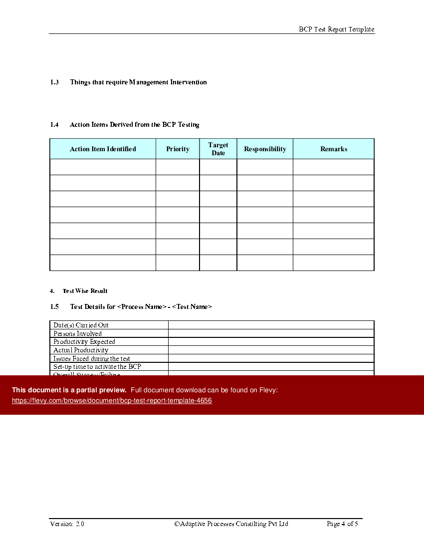 Bcp Testing Template