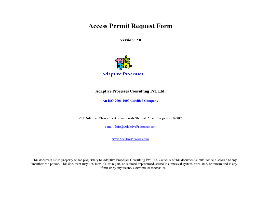 Access permit request form