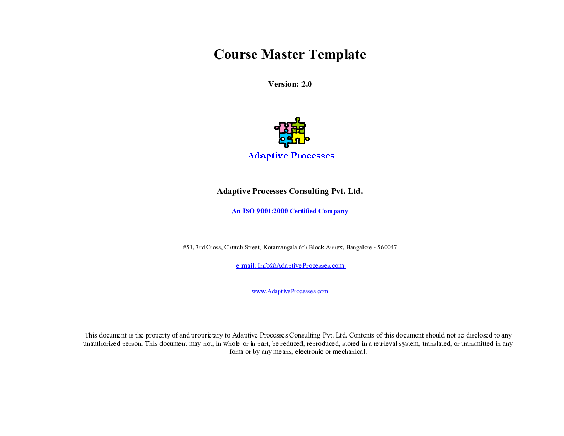 Course Master Template