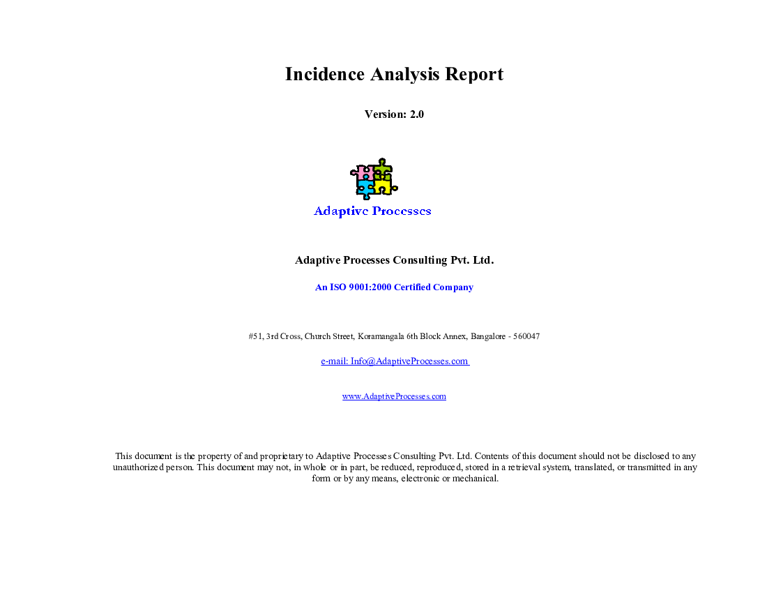 Incidence Analysis Report Template (Excel template (XLS)) Preview Image