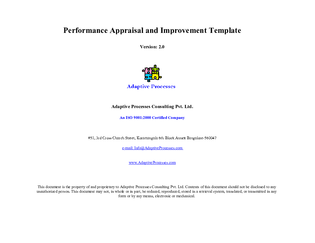 Performance Appraisal Template (Excel template (XLS)) Preview Image