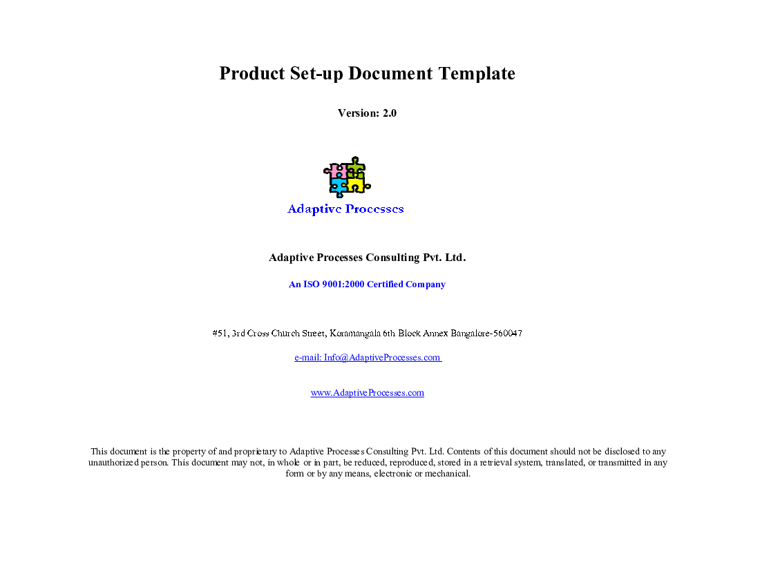 This Is A Partial Preview Of Product Set up Document Template 
