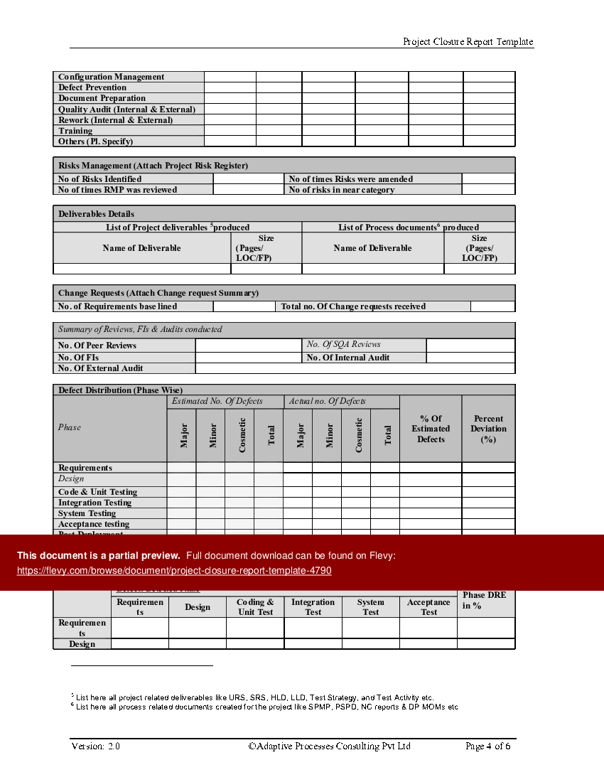 Project Closure Report Template (20-page Word Document)  Flevy