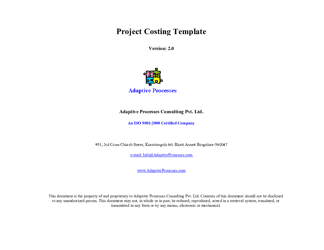 Project Costing Template