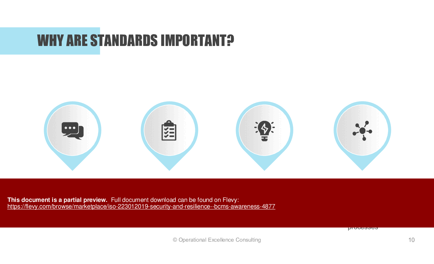 This is a partial preview of ISO 22301:2019 (Security & Resilience - BCMS) Awareness (147-slide PowerPoint presentation (PPTX)). Full document is 147 slides. 