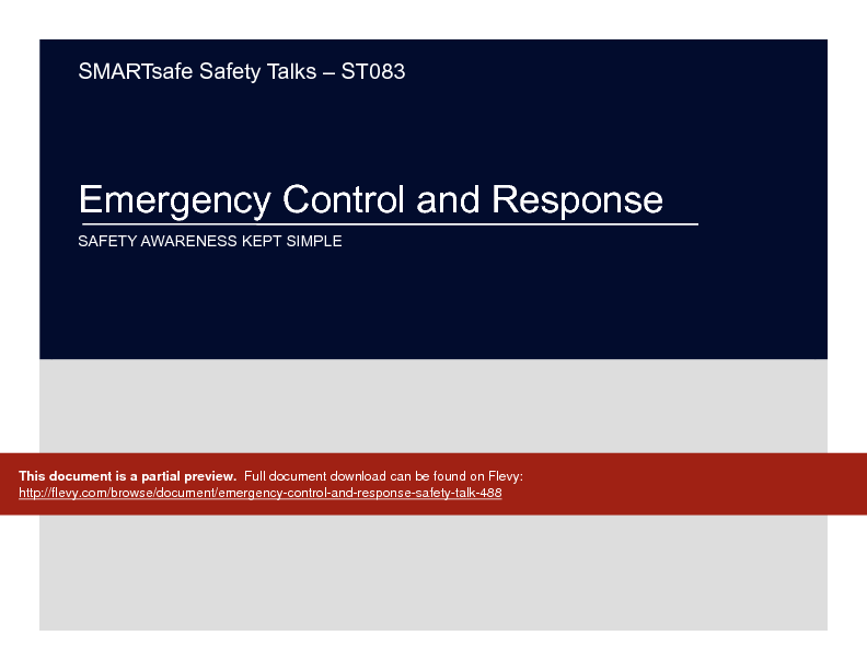 Emergency Control and Response - Safety Talk (22-page PDF document) Preview Image