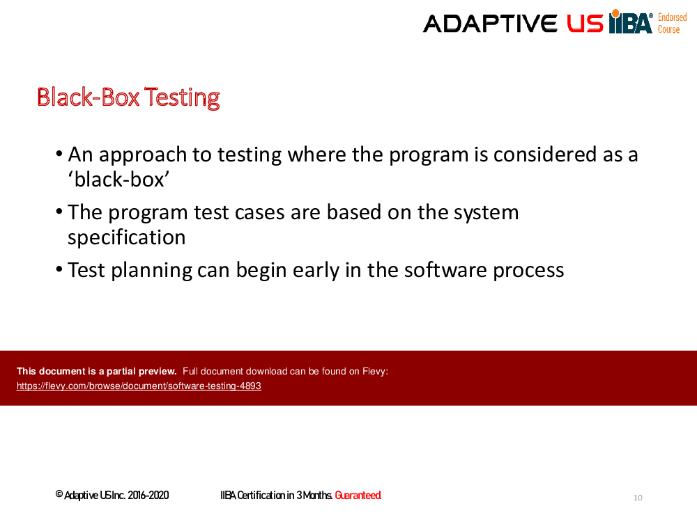 Software Testing (56-slide PPT PowerPoint presentation (PPTX)) Preview Image