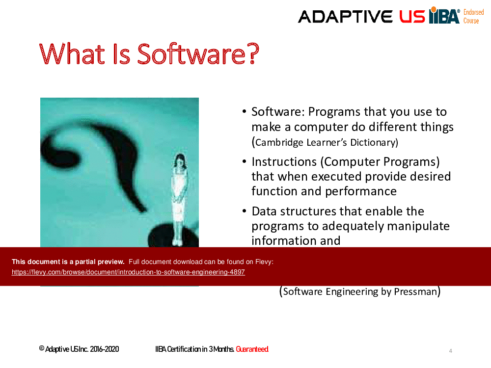Introduction to Software Engineering (32-slide PPT PowerPoint presentation (PPTX)) Preview Image